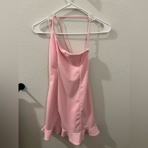 Pink mini one strap dress - Size S - Lucky In The Sky